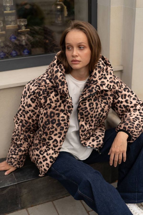 Kurtka puchowa w panterkę 240901/2 № 1