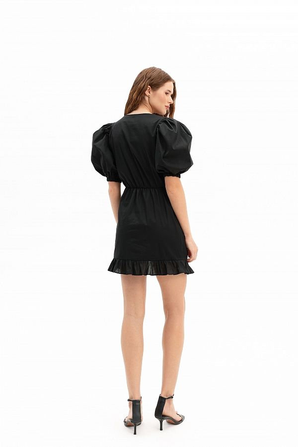 Sukienka z falbanami na wiązaniach czarna wionz29/05 № 3