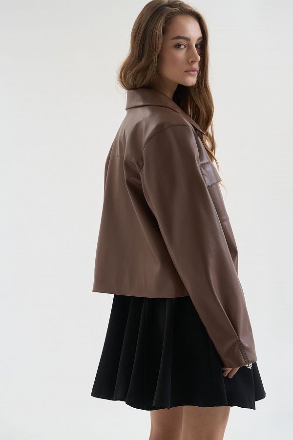 Kurtka z ekoskóry brązowa Kurt2501 #RU#  Kurt2501 № 5