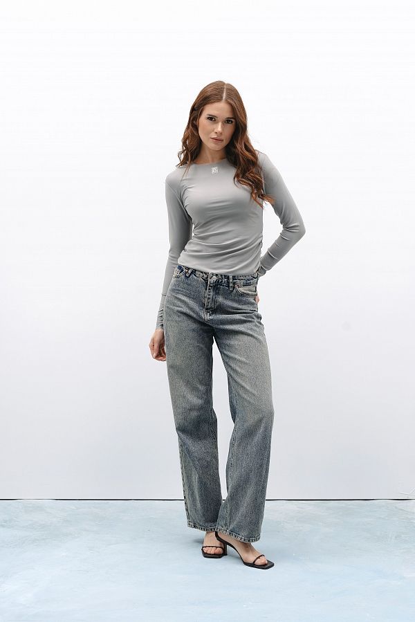 Longsleeve szary long05/4 № 1