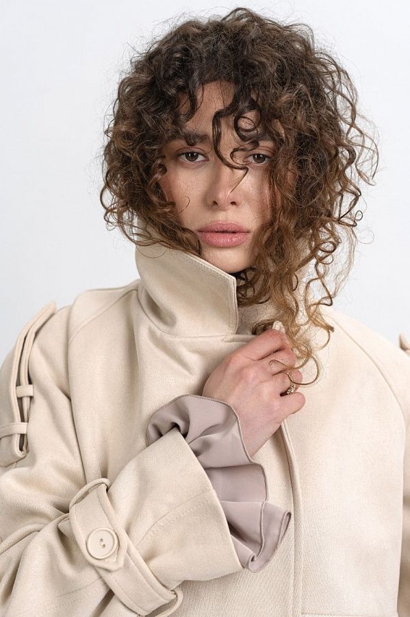 Zamszowy trencz z podszewką jasnobeżowy trench14/1 #RU#  trench14/1 № 4