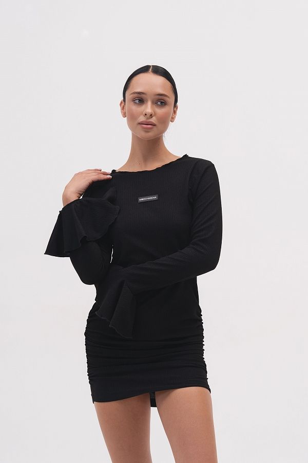 Mini sukienka dopasowana do sylwetki czarna dopas01/10 № 1