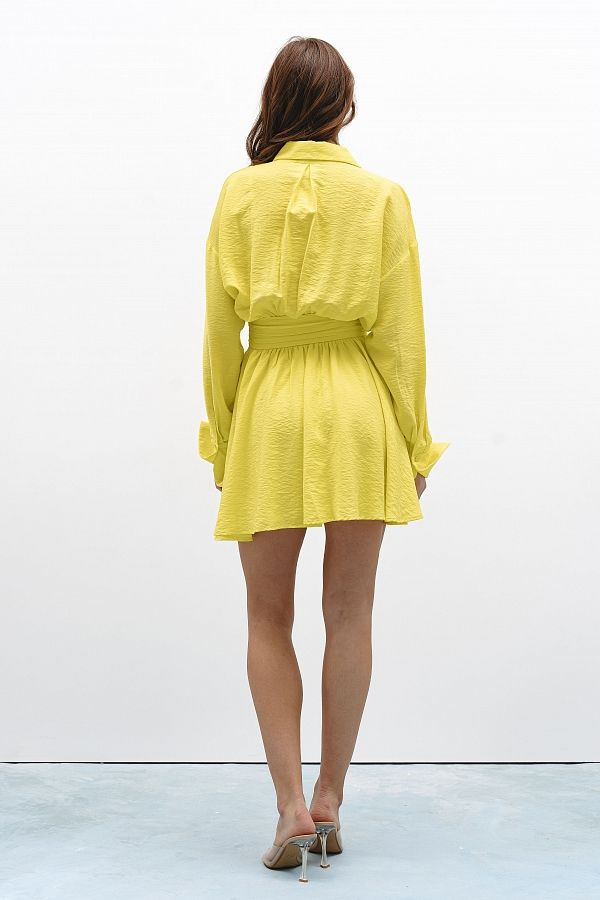 Sukienka koszulowa na guzikach żółta koszulow05/34 № 3