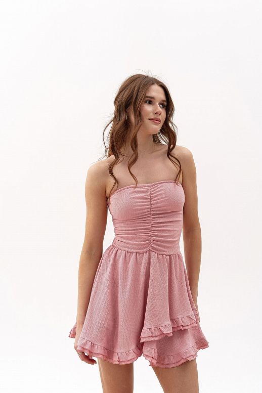 Sukienka z odkrytymi ramionami różowa