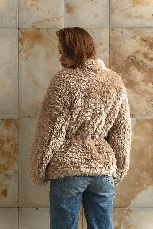Futro skracane beżowe - №2