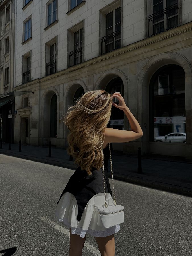 Gorsetowa sukienka: czarny+biały KOR0124/3 № 3