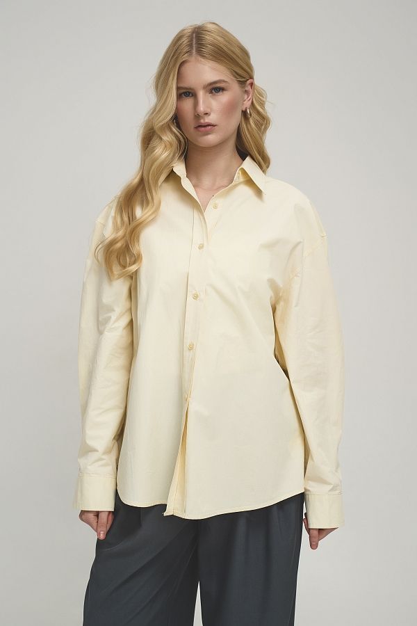 Gładka koszula oversize masełkowa koszula18/07 #RU#  koszula18/07 № 1