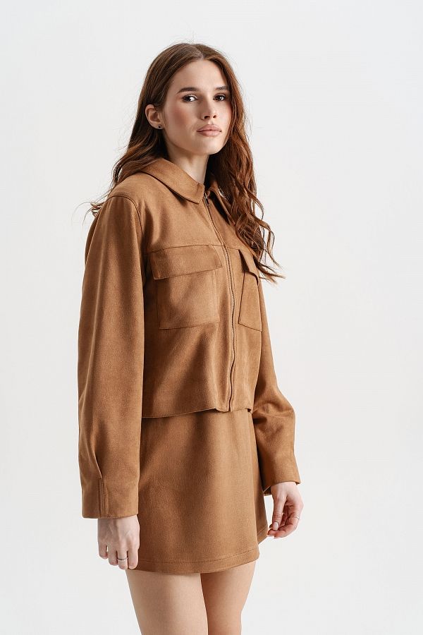 Zamszowa kurtka ruda prem16/05 № 2