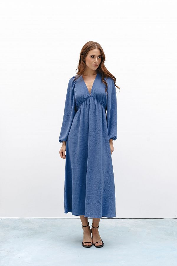 Sukienka maxi z odkrytymi plecami niebieska plec05/1 № 1