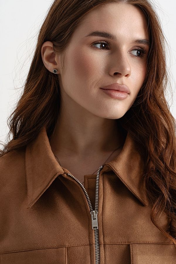 Zamszowa kurtka ruda prem16/05 № 3