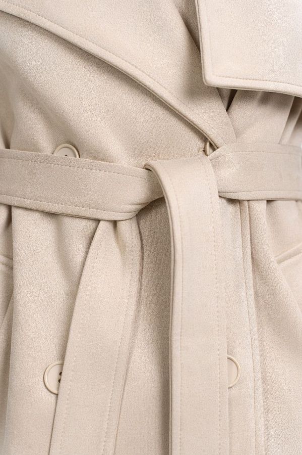 Zamszowy trencz z podszewką jasnobeżowy trench14/1 #RU#  trench14/1 № 5