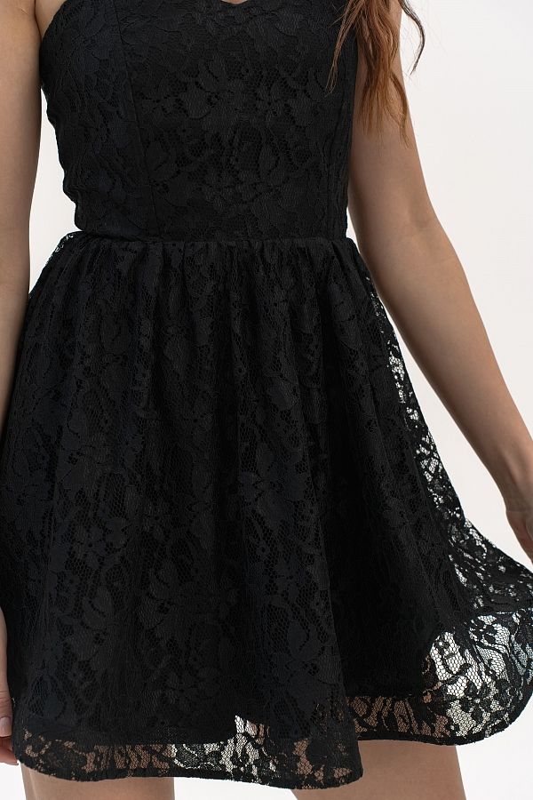 Gorsetowa sukienka z koronką czarna koron30/05 № 5