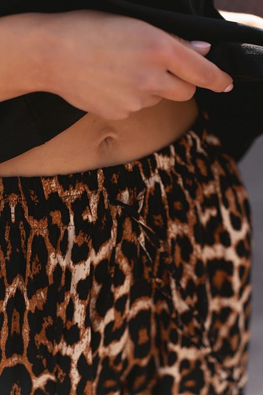 Spodnie w panterkę brązowe - №2