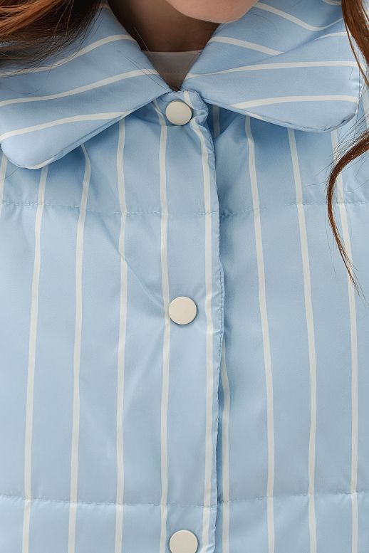 Krótka kurtka z kołnierzem błękitna - №2