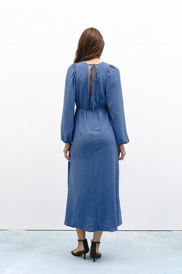 Sukienka maxi z odkrytymi plecami niebieska plec05/1 № 4