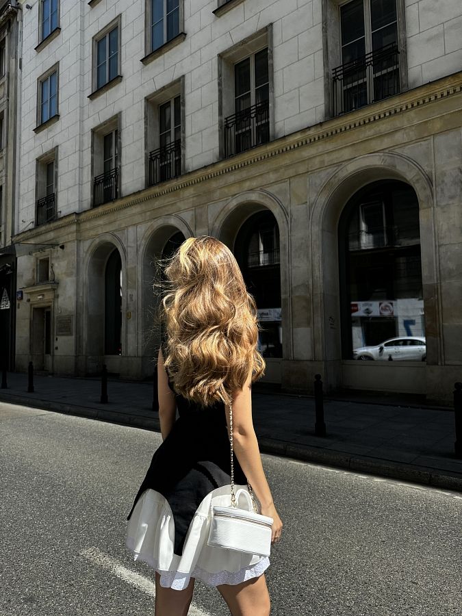 Gorsetowa sukienka: czarny+biały KOR0124/3 № 2