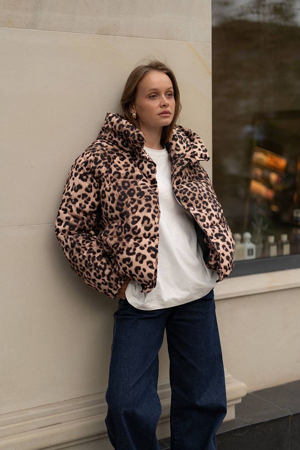 Kurtka puchowa w panterkę 240901/2 № 3