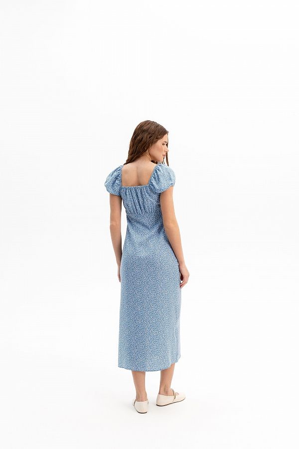 Prosta sukienka midi błękitna midi02/07 № 4