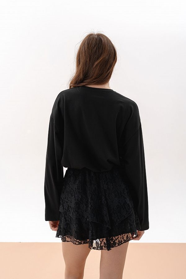 Longsleeve czarny oversize long26/03 № 3