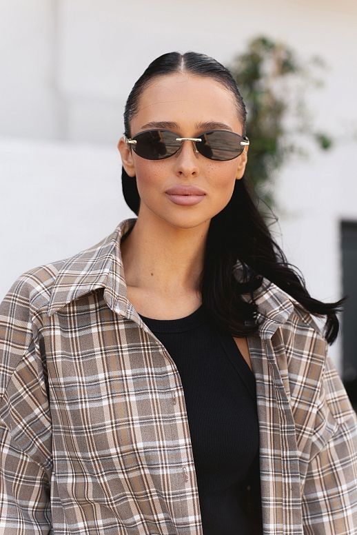 Bawełniana koszula oversize beżowa - №2