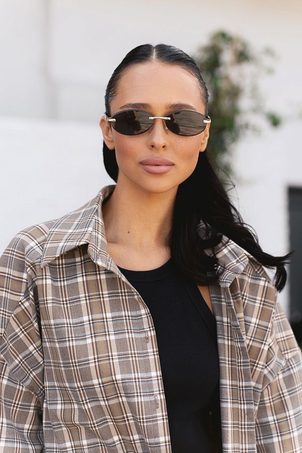 Bawełniana koszula oversize beżowa prem01/07 № 2