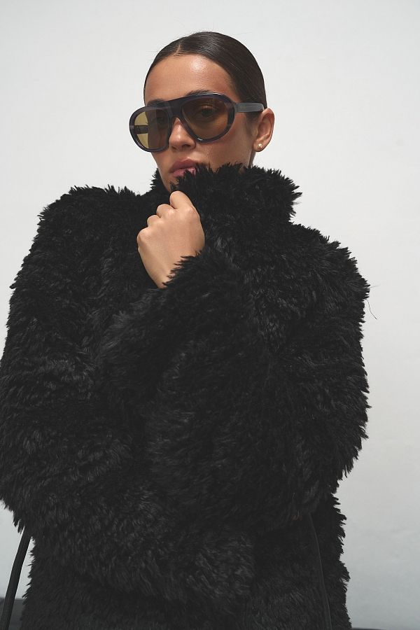 Futro wydłużone czarne 19421/2 № 1