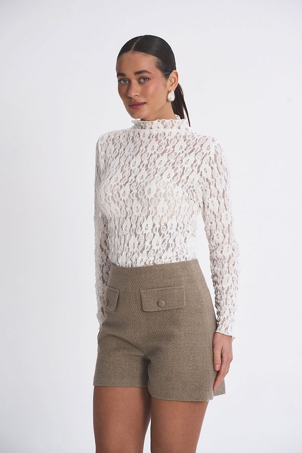 Spodenki wełniane w prążki beżowe spodenki28/02 #RU#  spodenki28/02 № 3