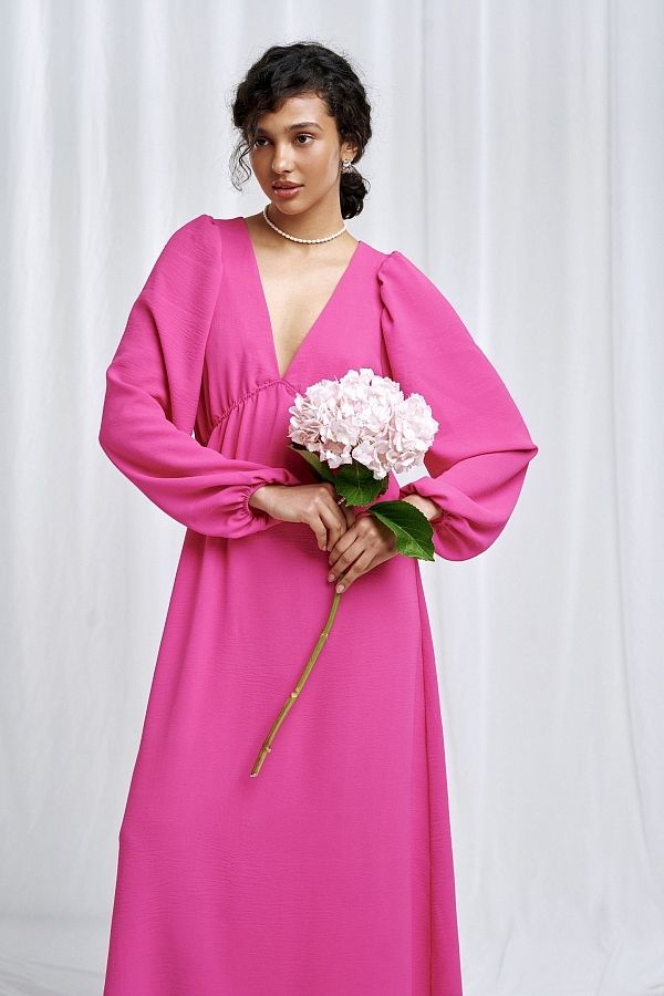 Sukienka maxi z odkrytymi plecami różowa MBPL003/9 № 3