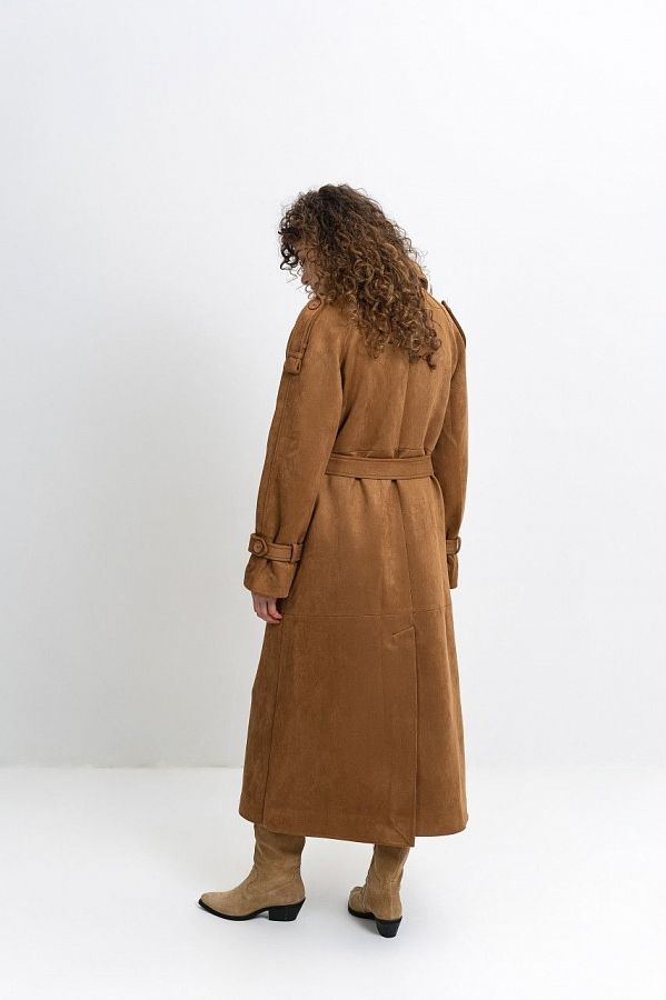 Zamszowy trencz z podszewką rudy 170005 #RU#  170005 № 3