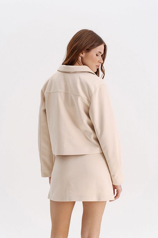 Zamszowa spódnica jasnobeżowa - №2