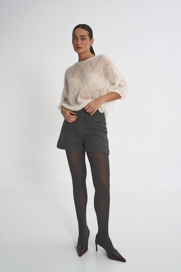 Spodenki wełniane w prążki szare spodenki28/04 #RU#  spodenki28/04 № 1