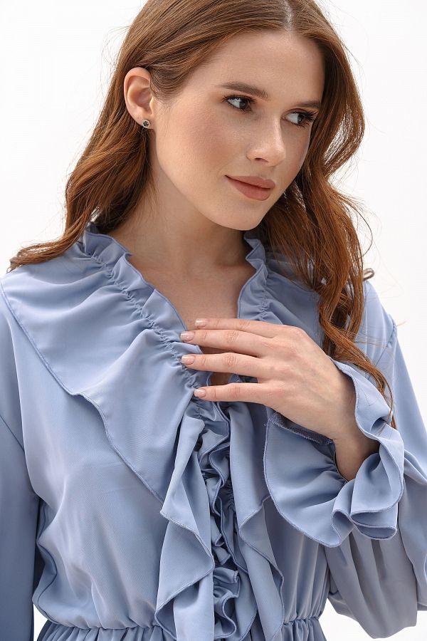 Sukienka mini z falbankami błękitna falbank25/04 № 3