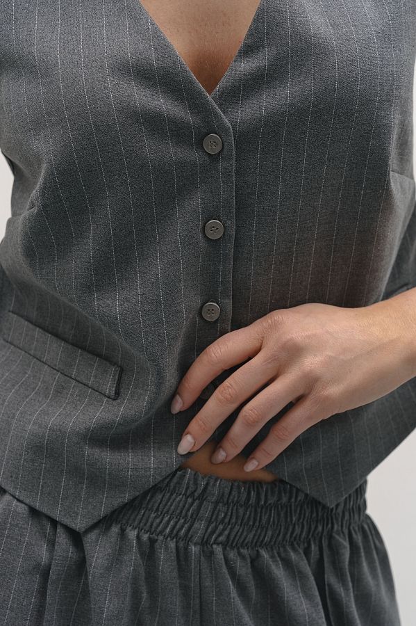 Klasyczna kamizelka szara w paski klas05/6 #RU#  klas05/6 № 3