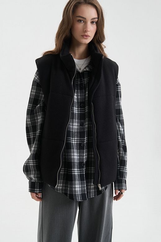 Dzianinowa kamizelka czarna