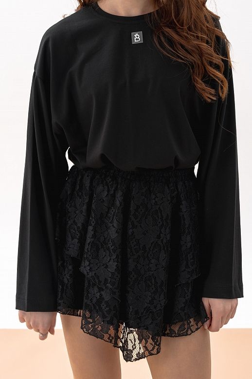 Spódnica z koronką czarna 