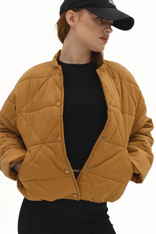 Kurtka pikowana musztardowa pikow15/12 № 4