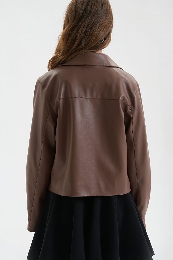 Kurtka z ekoskóry brązowa Kurt2501 #RU#  Kurt2501 № 3