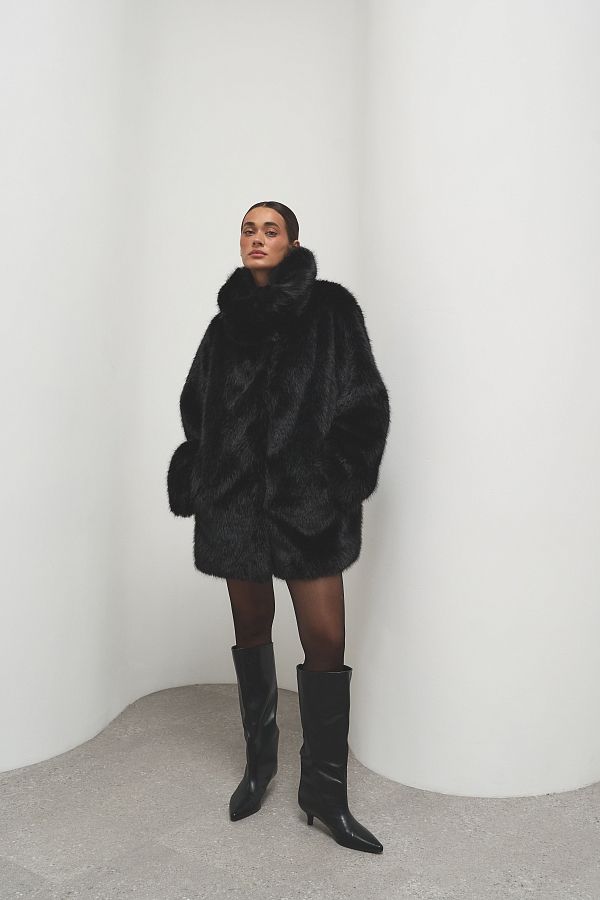 Eko-futro wydłużone  czarne futr12/15 № 3