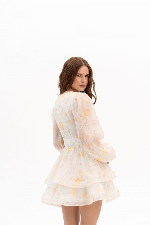 Sukienka z podwójną spódnicą z nadrukiem podw30/05 № 2