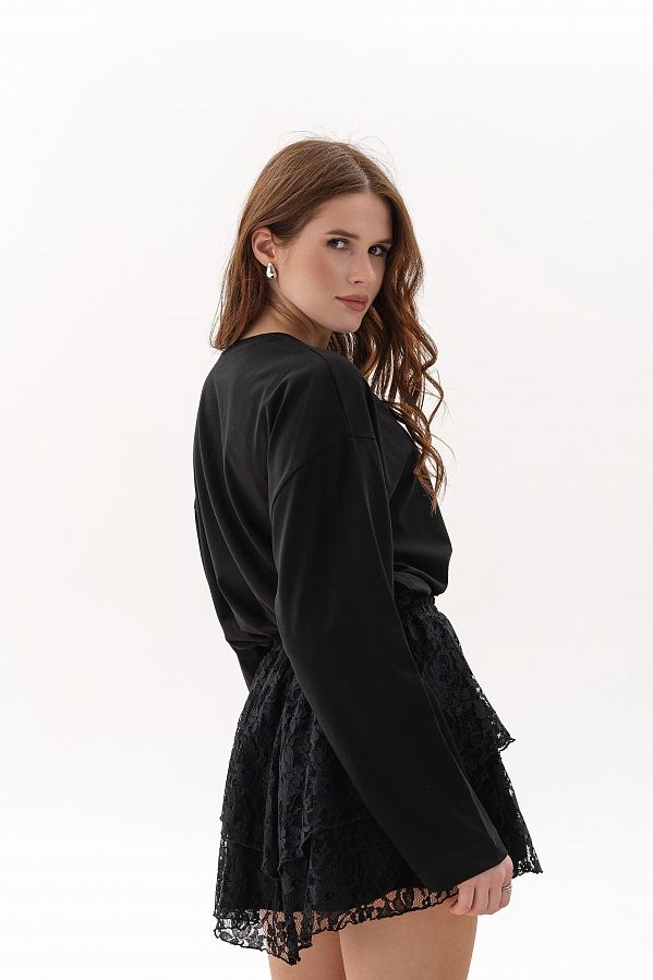 Spódnica z koronką czarna  kor25/03 #RU#  kor25/03 № 4