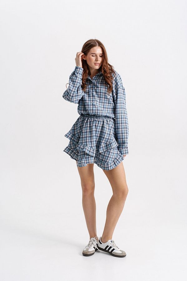 Koszula oversize w kratę błękitna kosz16/04 #RU#  kosz16/04 № 3