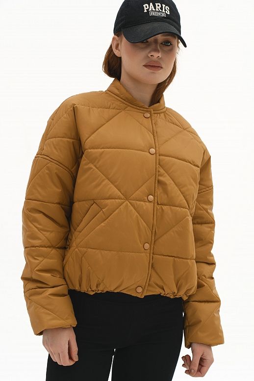 Kurtka pikowana musztardowa