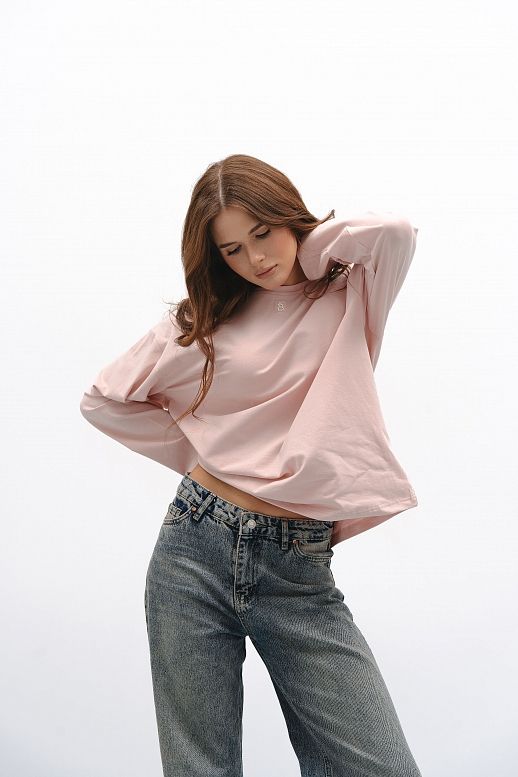 Longsleeve różowy oversize - №2