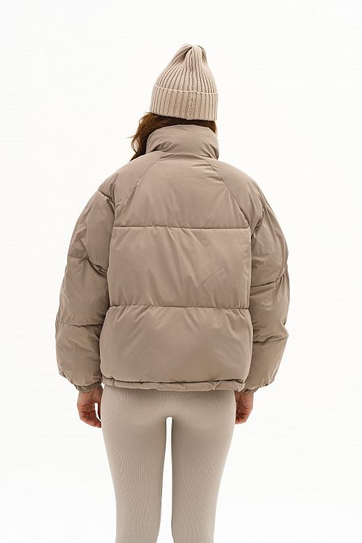 Kurtka puchowa ciemnobeżowa - №2