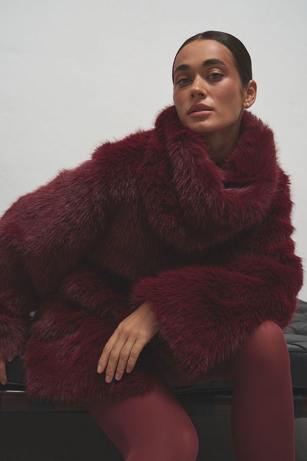 Eko-futro wydłużone bordowe futr12/16 № 2