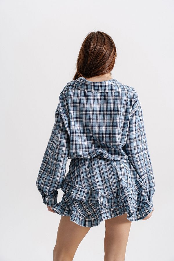 Spódnica mini z falbankami błękitna spo13/4 #RU#  spo13/4 № 3