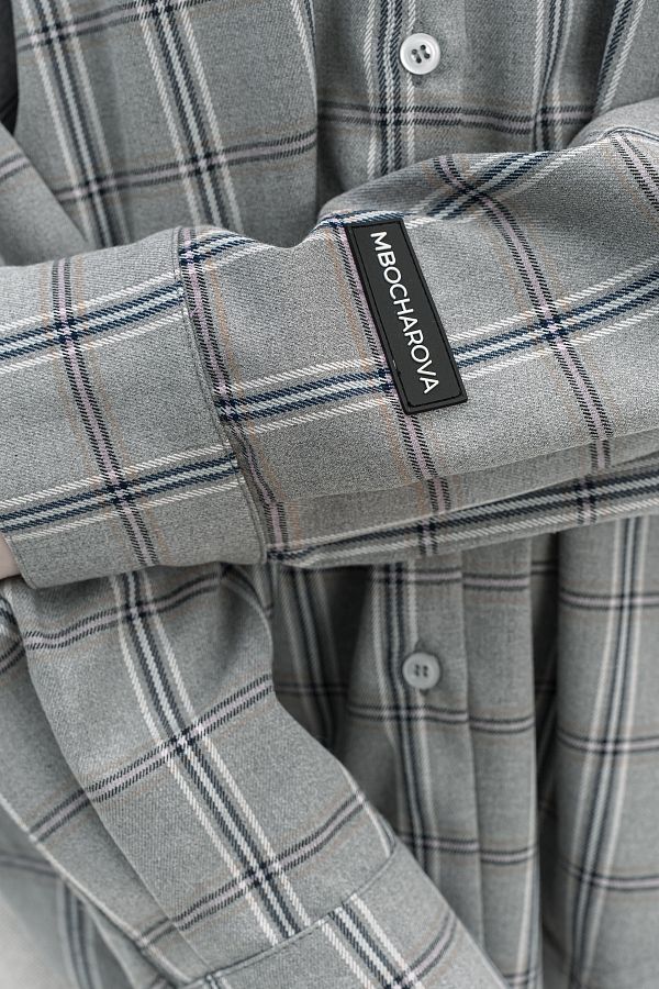 Bawełniana koszula oversize szara prem29/05 № 4