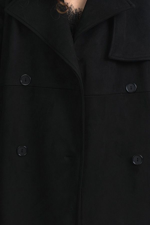 Zamszowy trencz z podszewką czarny trench14/2 #RU#  trench14/2 № 5