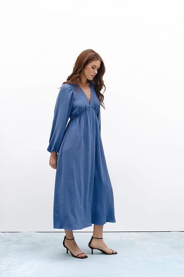 Sukienka maxi z odkrytymi plecami niebieska plec05/1 № 2