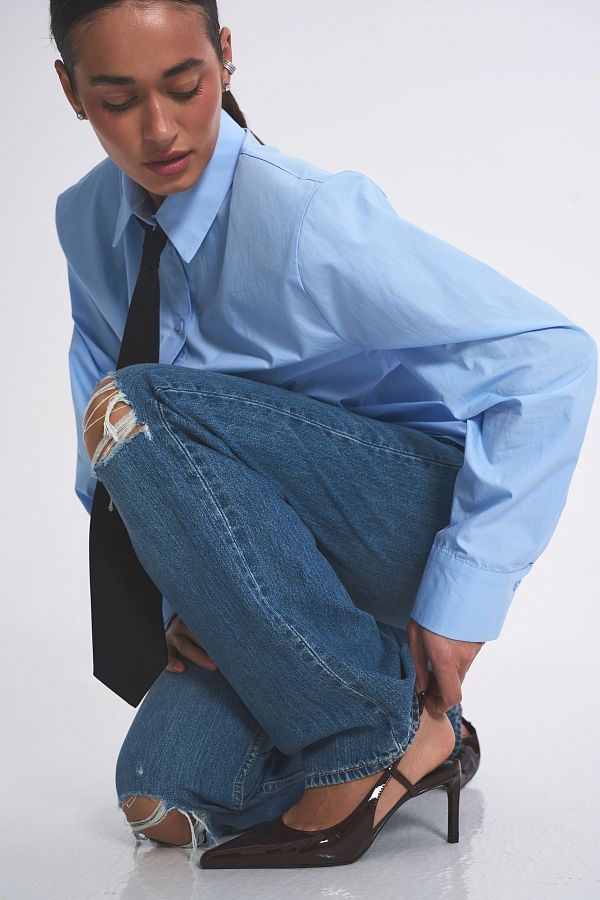 Bawełniana koszula z poduszkami błękitna kosz11/02 #RU#  kosz11/02 № 1